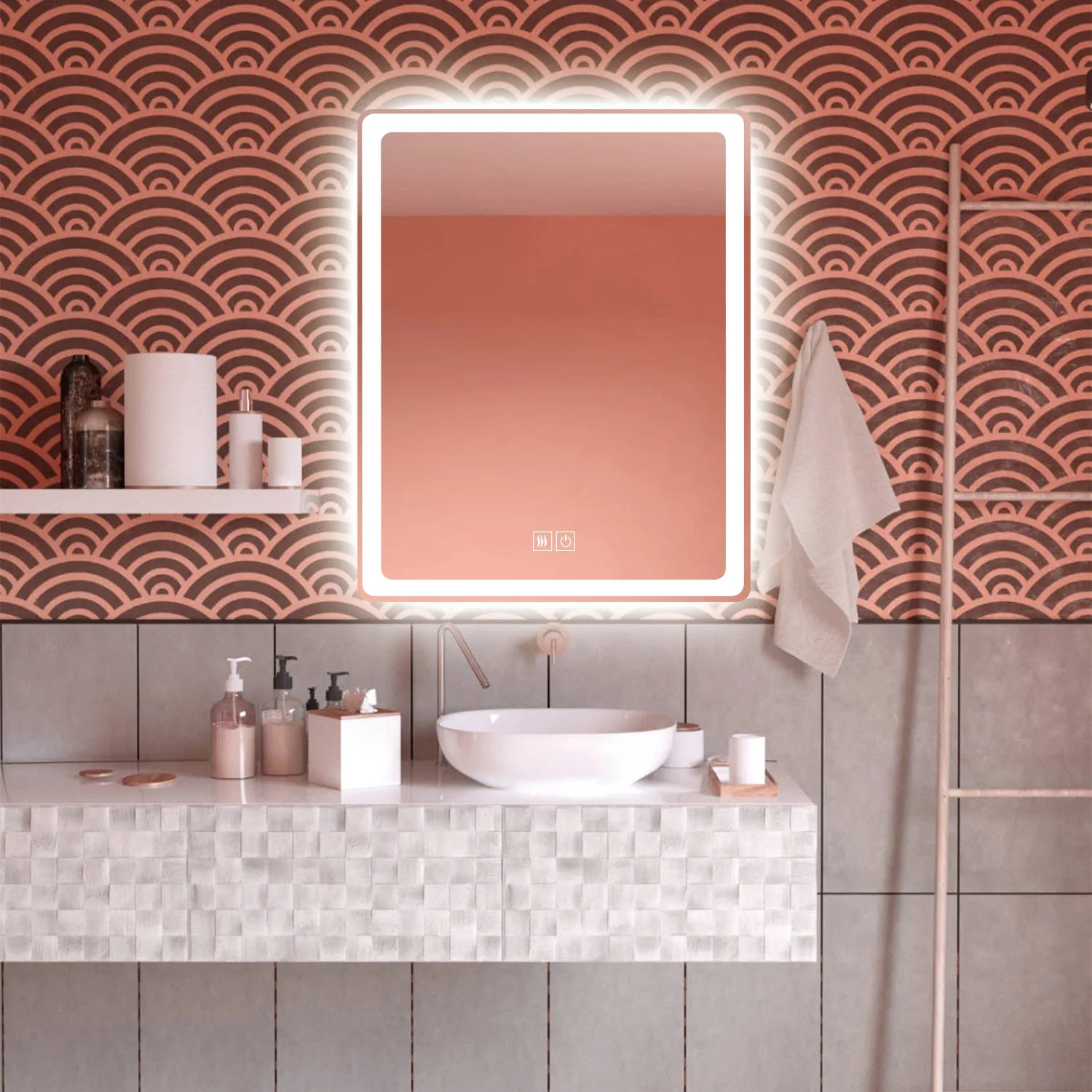40-in H x 32-in W LED Bathroom Mirror
