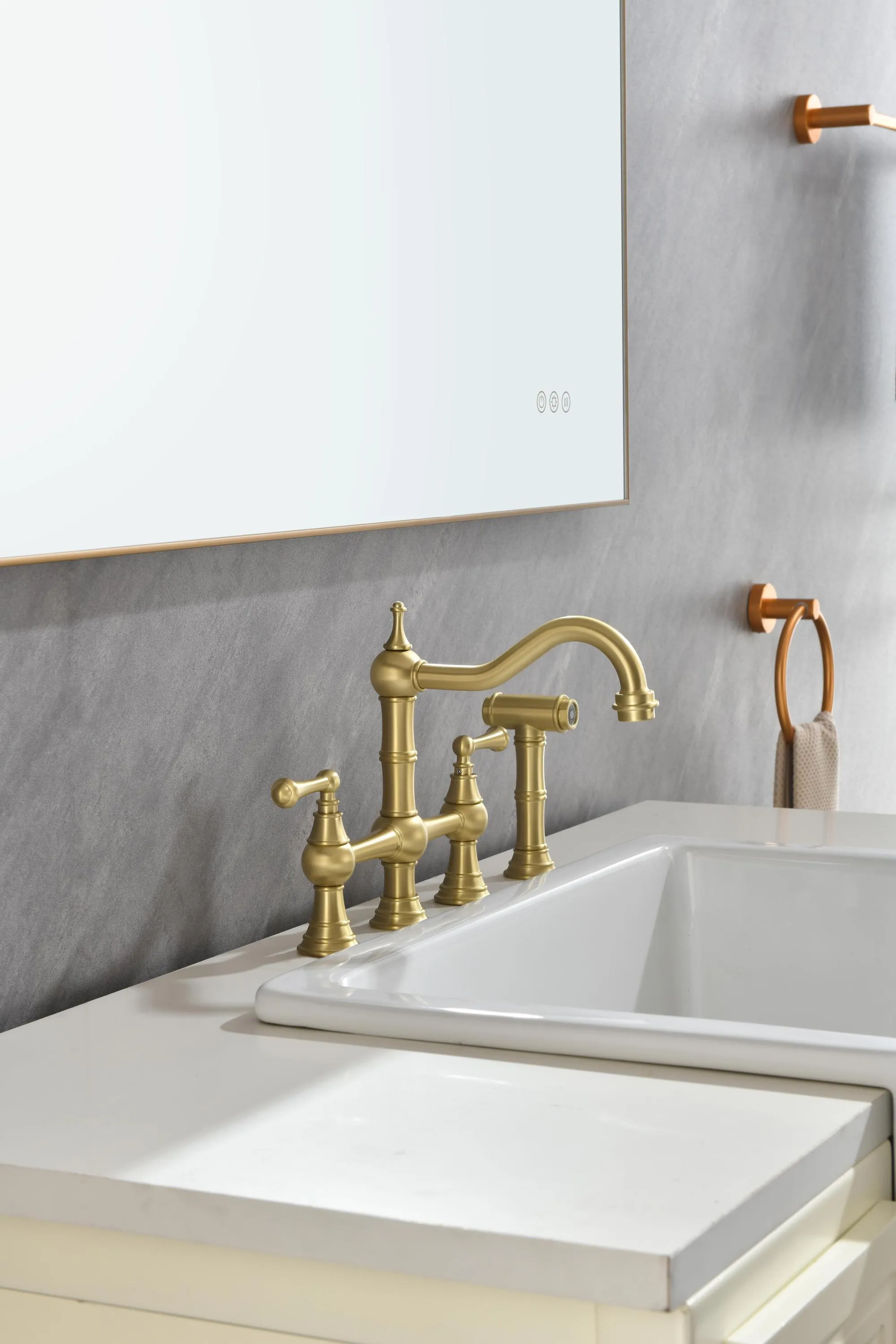 42x 24Inch LED Mirror Bathroom Vanity Mirror with Back Light, Wall Mount Anti-Fog Memory Large Adjustable Vanity Mirror