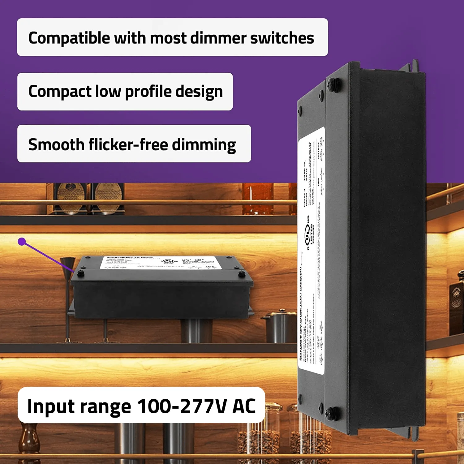 60W LED Dimmable Driver (Electronic, UL Listed) - 24 Volt