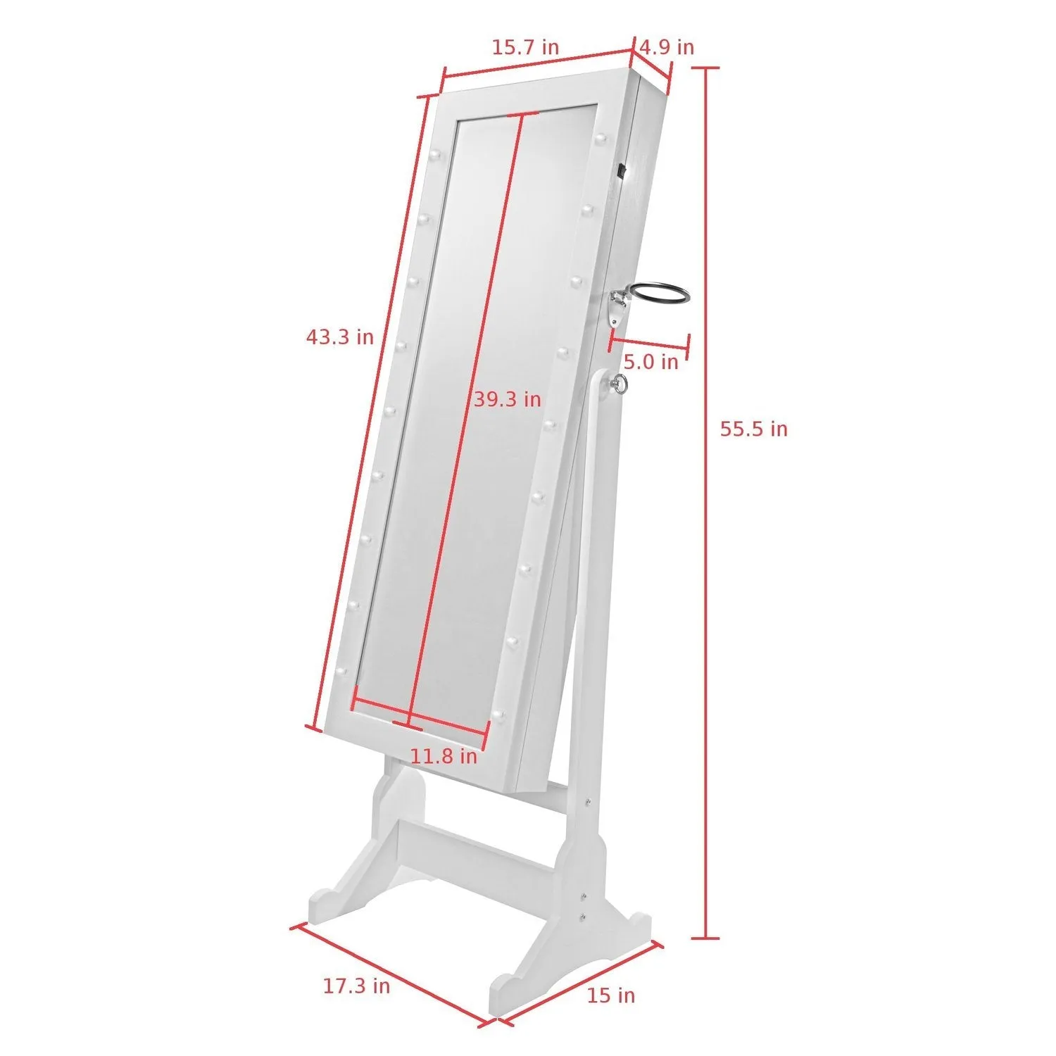 Glam Marquee Lights Jewelry Armoire