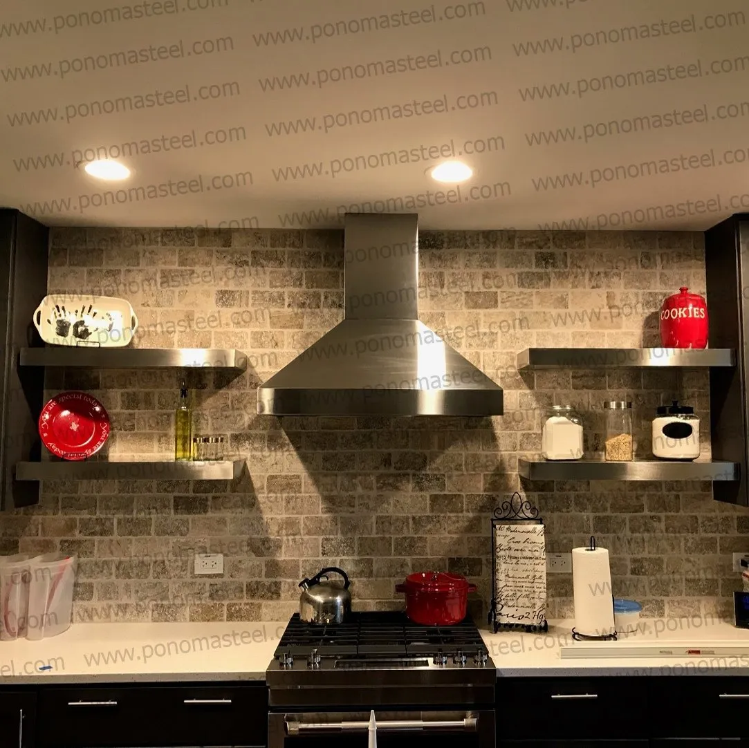 Metal shelves 73"- 82" (cm. 185,4 - 208) made-to-order floating shelves Ponoma®