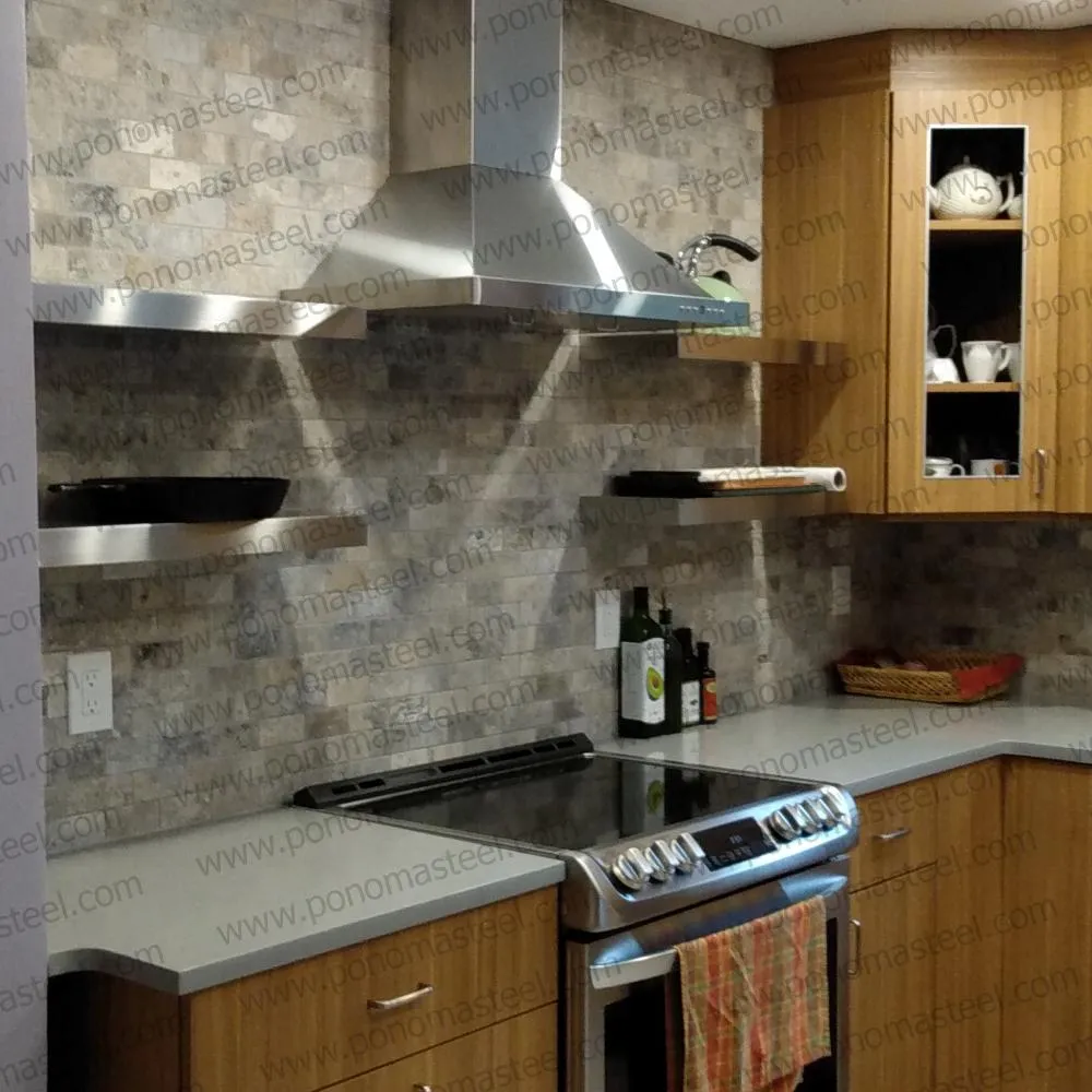 Metal shelves 83"- 87" (cm. 210.8- 221) made-to-order floating shelves Ponoma®