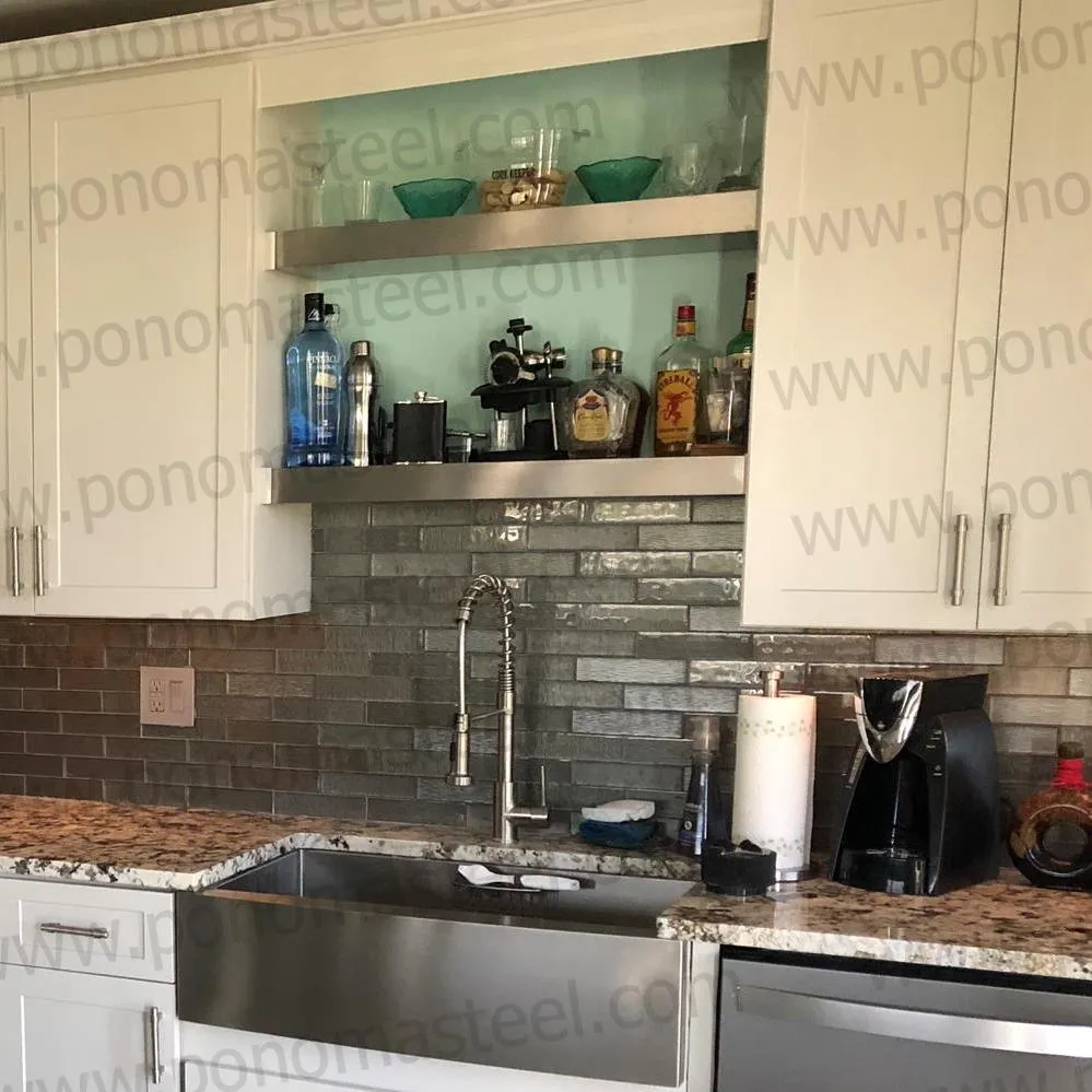 Metal shelves 83"- 87" (cm. 210.8- 221) made-to-order floating shelves Ponoma®