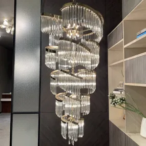Rylight Multi-tiered Luxury Spiral Crystal Chandelier Modern Designer Creation