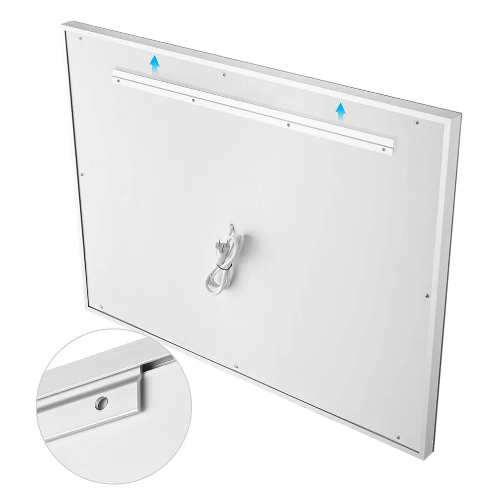 TheLAShop Frameless Bathroom Mirror with Lights Anti-Fog Touch Control